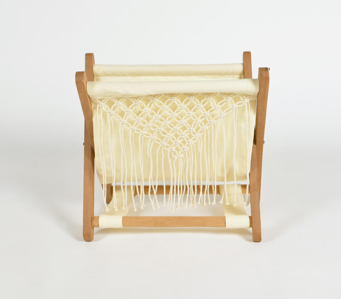 Hand Knotted Macrame Foldable Magazine stand