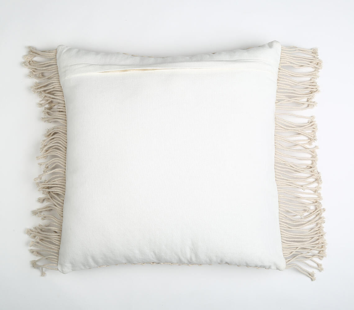 Diamond Macrame Fringed Cushion cover