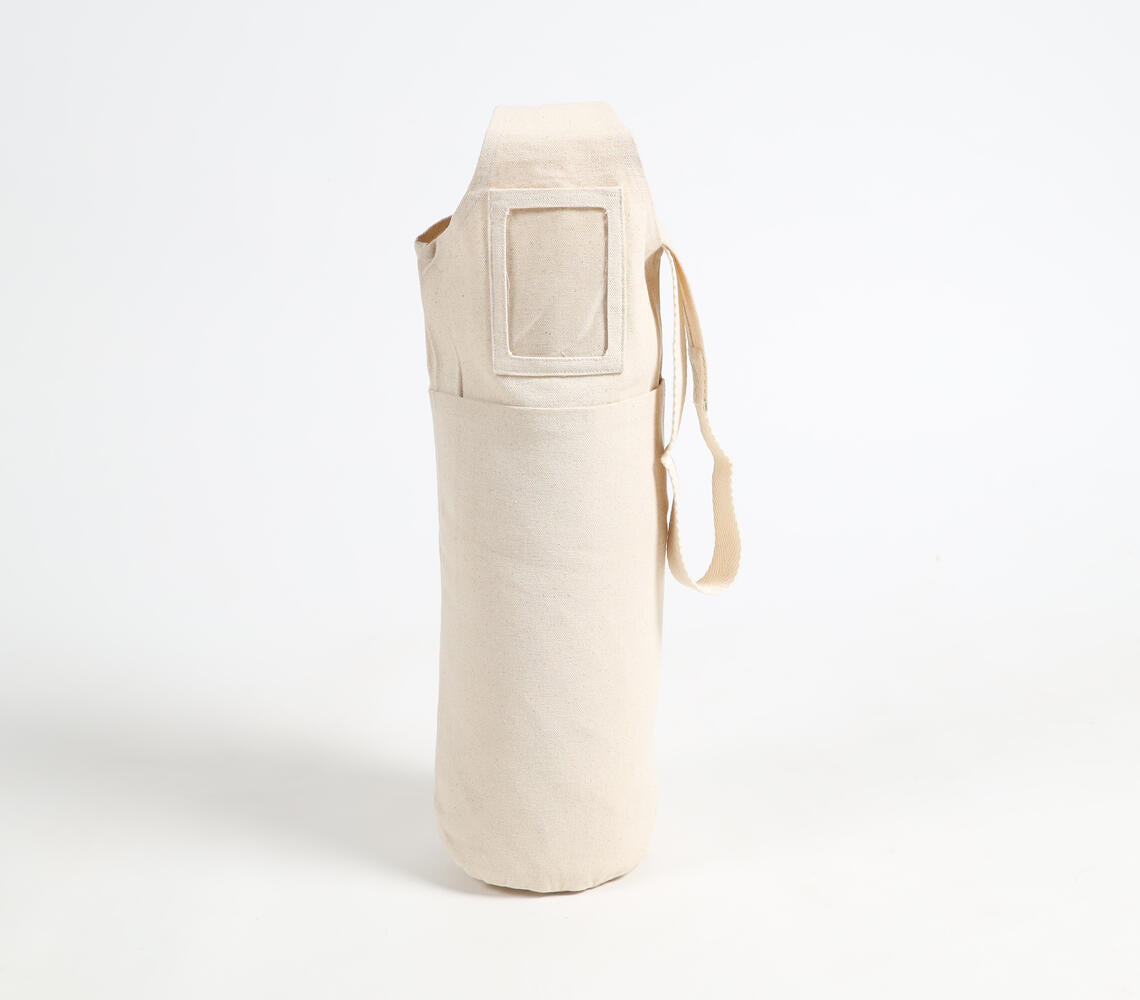 Hand Stitched Cotton Canvas Tote Bag for Yoga Mat